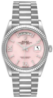 Rolex Day-Date 36 128239-0021 White gold Pink