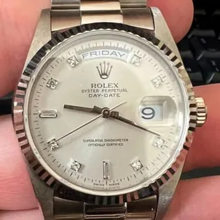 Rolex Day-Date 36 18239 White gold Silver