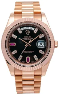 Rolex Day-Date II 218235 Rose gold Black