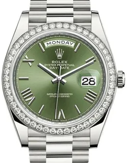 Rolex Day-Date 228349RBR-0030 White gold Green