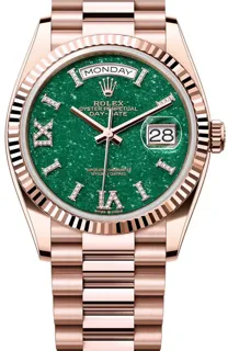 Rolex Day-Date 128235-0068 Rose gold Green