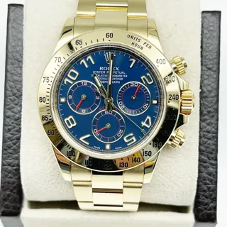 Rolex Daytona 116528-0037 Yellow gold Blue