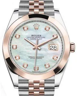 Rolex Datejust 41 126301 Rose gold and Stainless steel White