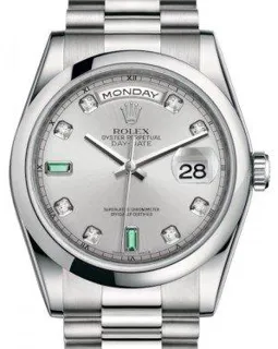 Rolex Day-Date 36 118206 36mm Platinum Gray