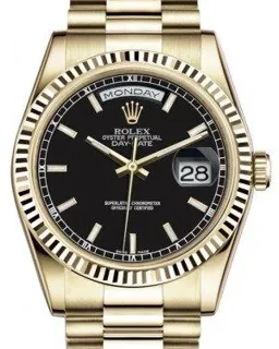 Rolex Day-Date 36 118238 Yellow gold Black