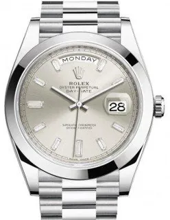 Rolex Day-Date 40 228206 Platinum Silver