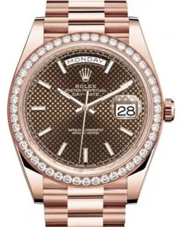 Rolex Day-Date 40 228345RBR Rose Gold$Diamonds Brown