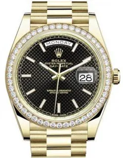 Rolex Day-Date 40 228348RBR Yellow Gold$Diamonds Black