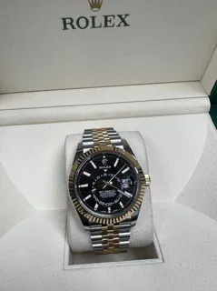 Rolex Sky-Dweller 326933 Yellow gold and Stainless steel Black