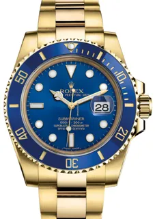 Rolex Submariner Date 116618LB Yellow gold Blue