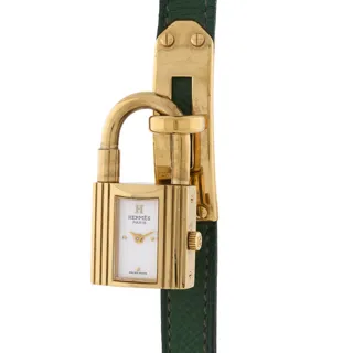 Hermès Kelly 21128 Gold-plated White