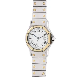 Cartier Santos Octagonal 32772 Yellow gold and Stainless steel White