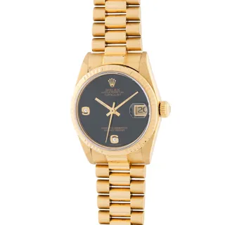 Rolex Datejust 68278 35mm Yellow gold Black