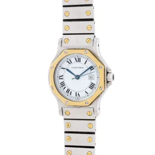 Cartier Santos 187902 31mm Yellow gold and Stainless steel White