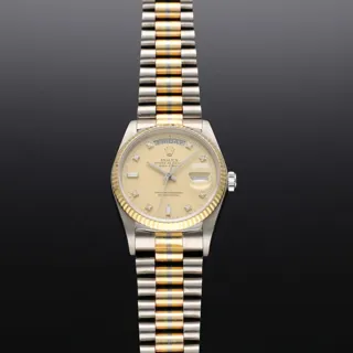 Rolex Day-Date 36 18039B Yellow gold and Stainless steel Salmon