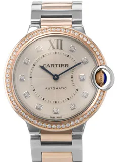 Cartier Ballon Bleu WE902078 36mm Rose gold and Stainless steel Silver