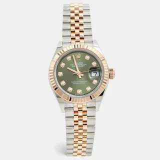 Rolex Datejust 279171 Stainless steel and 18k rose gold green