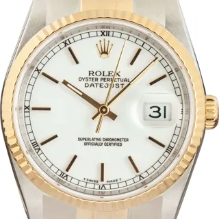 Rolex Datejust 36 16233 Stainless steel and 18k yellow gold White