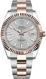 Rolex Datejust 41 126331 Oystersteel$Everose Gold Silver$Fluted Motif