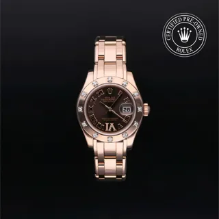 Rolex Pearlmaster 80315-0013 29mm Rose gold Brown