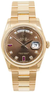 Rolex President 118205 36mm Rose gold Brown