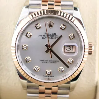 Rolex Datejust 126231-0021 36mm Rose gold and Stainless steel White