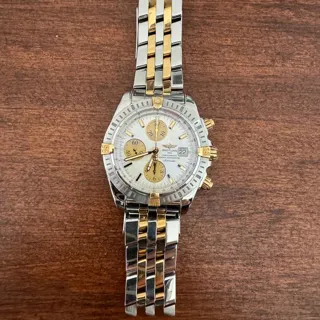 Breitling Chronomat Evolution B13356 44mm Yellow gold and Stainless steel White