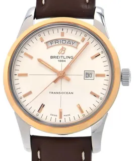 Breitling Transocean Day & Date U453101T/G752 43mm Yellow gold and Stainless steel Silver