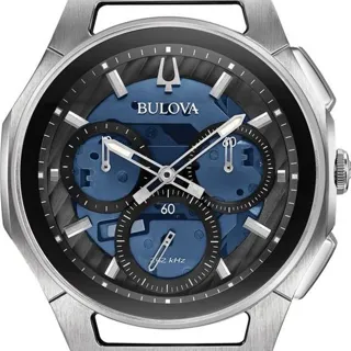 Bulova CURV 96A205 44mm Stainless steel Blue