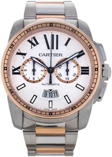 Cartier Calibre de Cartier W7100042 Rose gold and Stainless steel Silver