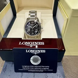 Longines Conquest Classic L2.786.4.56.6 41mm Stainless steel Black