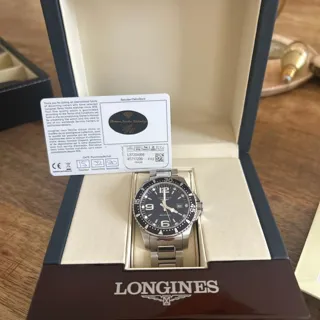 Longines HydroConquest L3.730.4.56.6 39mm Stainless steel Black