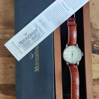 MeisterSinger Single-Hand Watches AM6603 43mm Stainless steel Beige