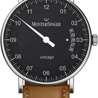 MeisterSinger Vintago VT902 38mm Stainless steel Black