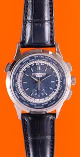 Patek Philippe World Time Chronograph 5930G-001 39.5mm White gold Blue