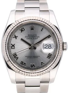 Rolex Datejust 36 116234 White gold and Stainless steel Silver Roman Numeral