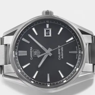 TAG Heuer Carrera Calibre 5 WAR211A.BA0782 39mm Stainless steel Black