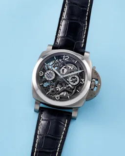 Panerai Luminor 1950 Tourbillon GMT Titanio PAM 00578 Titanium Skeletonized and Gray