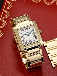 Cartier Tank Française 2466 18k yellow gold White