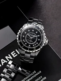 Chanel J12 H1626 Ceramic and Stainless steel Black