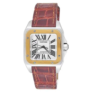 Cartier Santos 100 W20107X7 2878 33mm Stainless steel and 18k rose gold Silver