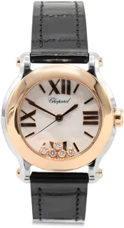 Chopard Happy Sport 278509-6001 30mm Steel$18ct Rose Gold White