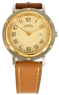 Hermès Clipper DV8953-4 Yellow gold and Stainless steel Cream