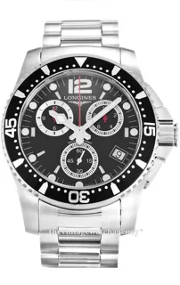 Longines HydroConquest L3.643.4.56.6 41mm Stainless steel Black