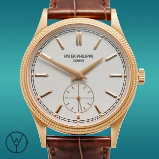 Patek Philippe Calatrava 6119R-001 39mm Rose gold Silver