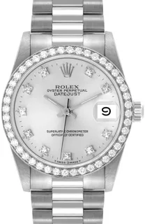 Rolex President 68289 31mm White gold Silver