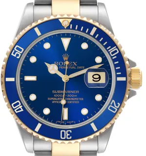 Rolex Submariner 16613 Stainless steel and 18k yellow gold blue