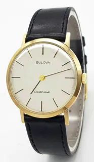 Bulova Longchamp 34mm 9ct Gold Silver