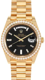 Rolex Day-Date 228348RBR 40mm Yellow gold Black