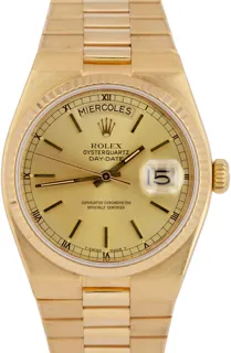 Rolex Day-Date Oysterquartz 19018 36mm Yellow gold Champagne